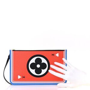 Authentic NEW Louis Vuitton Red Game On Neverfull Pochette Wristlet Pouch